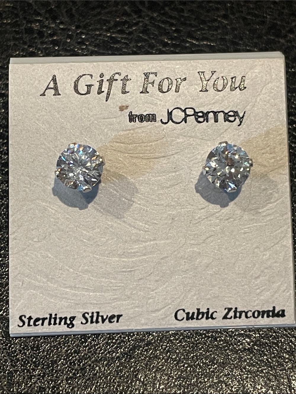 NWT Vintage Sterling Silver BrilliantCubic Zirconia Stud Earrings